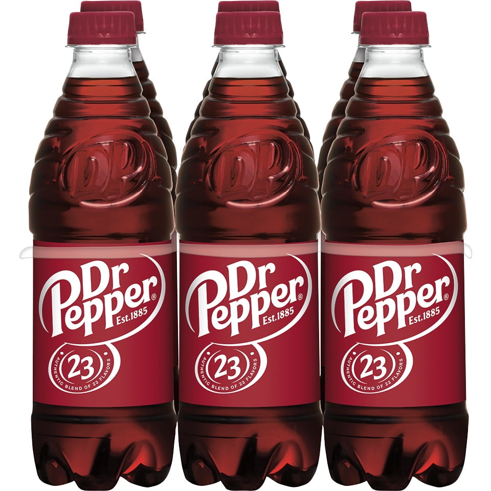 Dr Pepper Soda, .5 L bottles, 6 pack