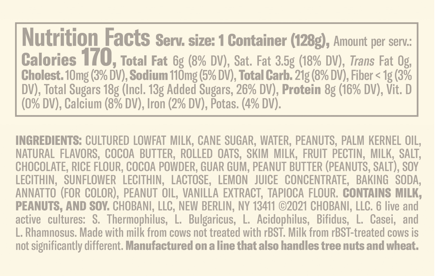 Chobani Flip Low-Fat Greek Yogurt, Peanut Butter Cup 4.5 oz, Plastic