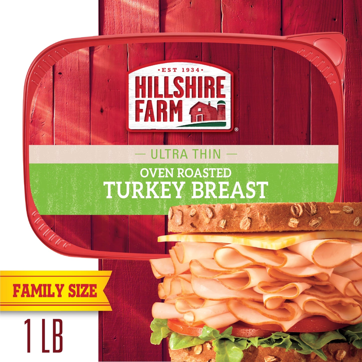 Hillshire Farm Sliced Oven Roasted Turkey Breast Deli Lunch Meat, Family Size, 1 lb