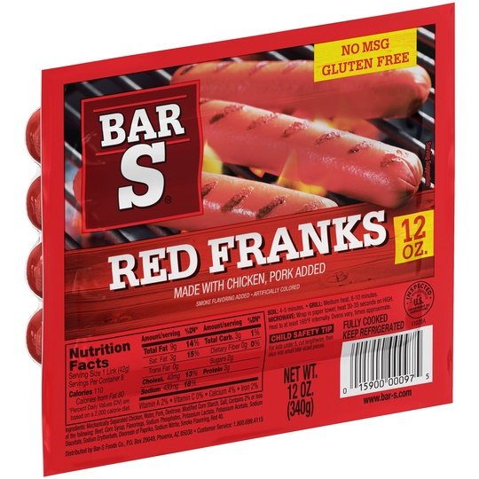 Bar S Red Chicken Franks, 12 oz