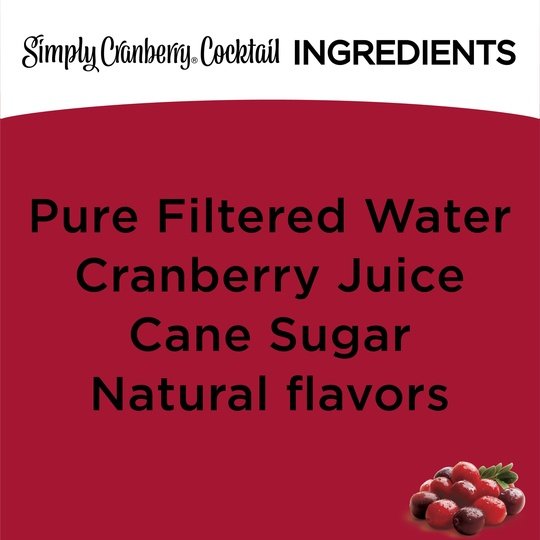 Simply Non GMO All Natural Cranberry Cocktail Fruit Juice, 52 fl oz Bottle