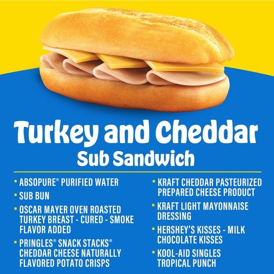 Lunchables Uploaded Turkey & Cheddar Cheese Sub Sandwich Kids Lunch Meal Kit, 15 oz Box