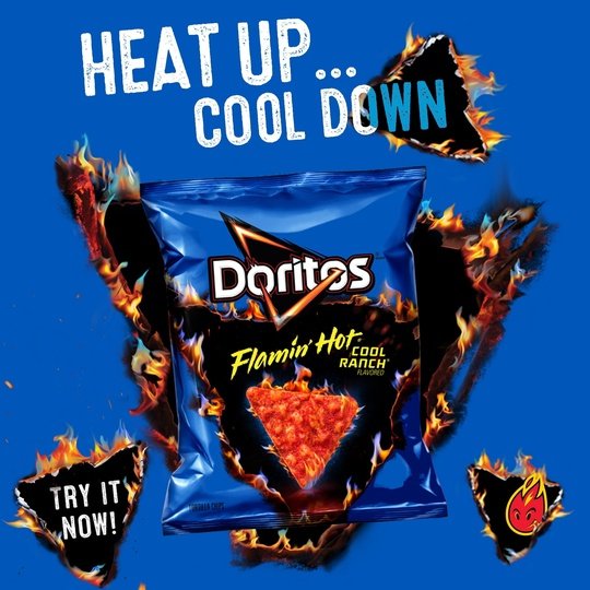 Doritos Tortilla Chips Flamin' Hot Cool Ranch Flavored, 9.25 oz