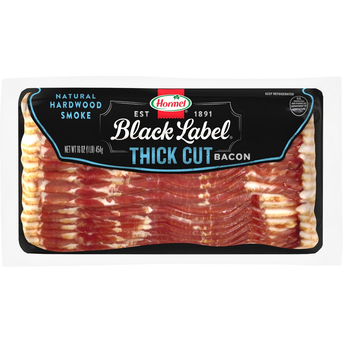 HORMEL BLACK LABEL Pork Bacon, Thick Cut, 16 oz Plastic Package