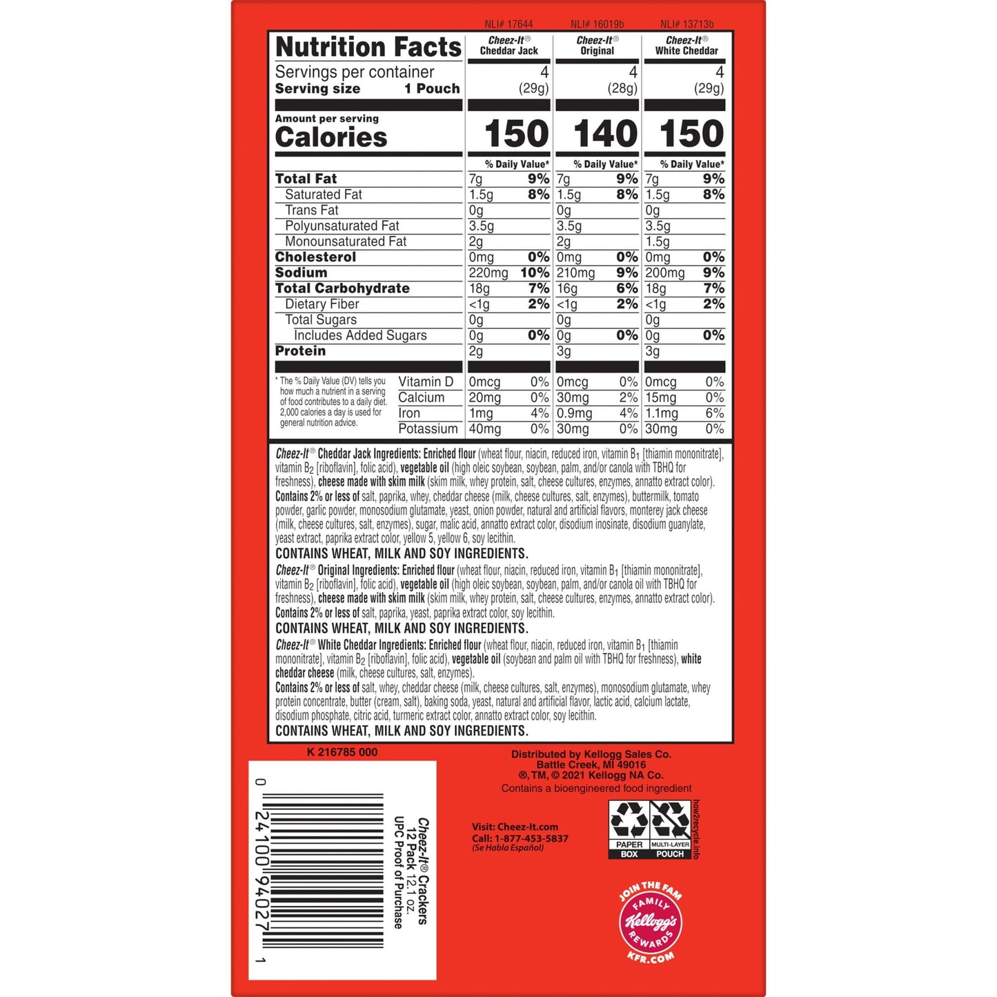 Cheez-It Variety Pack Cheese Crackers, 12.1 oz, 12 Count