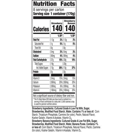 Yoplait Original Low Fat Yogurt Pack, 8 Ct, 6 OZ Fruit Yogurt Cups