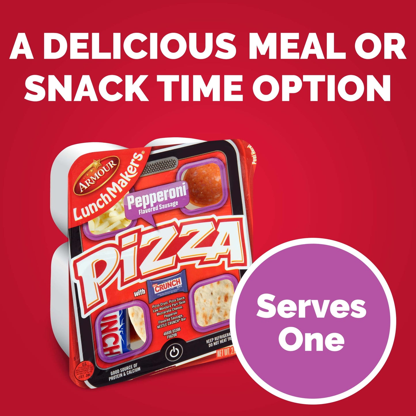 Armour Lunchmakers Pepperoni Pizza Kit with Crunch Bar, 2.7 oz