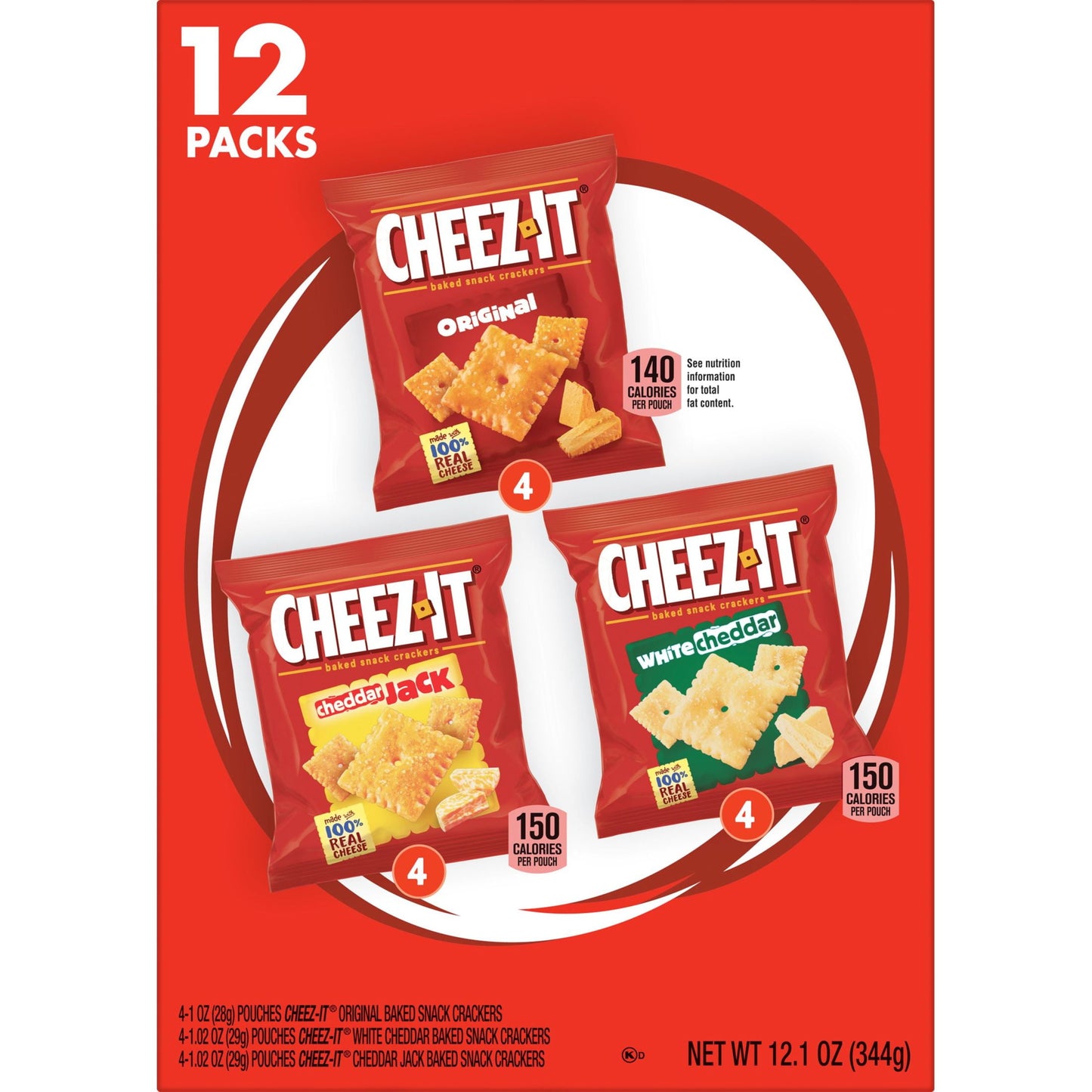 Cheez-It Variety Pack Cheese Crackers, 12.1 oz, 12 Count