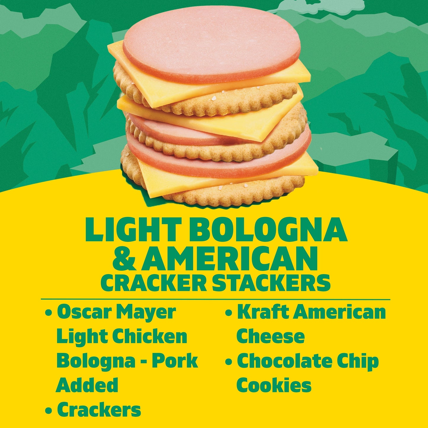Lunchables Light Bologna & American Cheese Cracker Stackers Kids Lunch Snack, 3.1 oz Tray