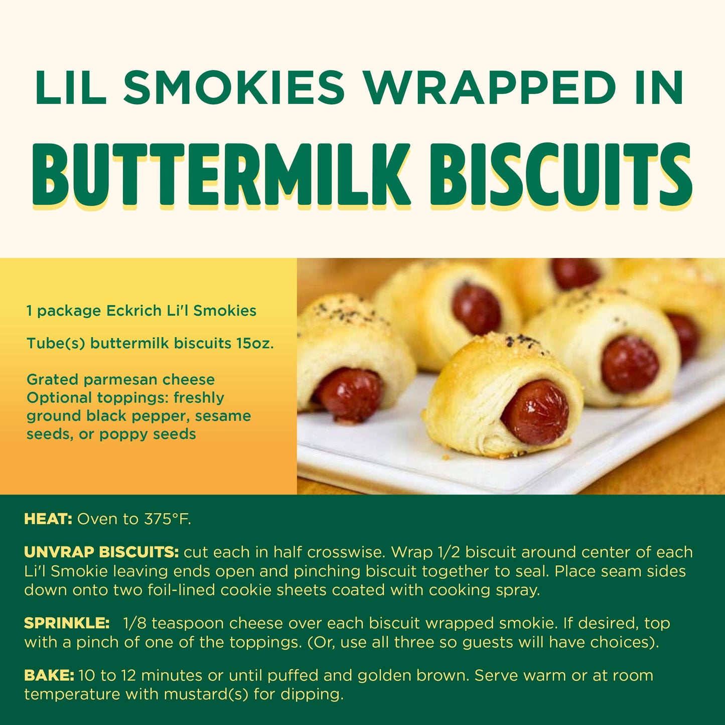 Eckrich Li'l Smokies Cocktail Smoked Sausage Links, 14 oz