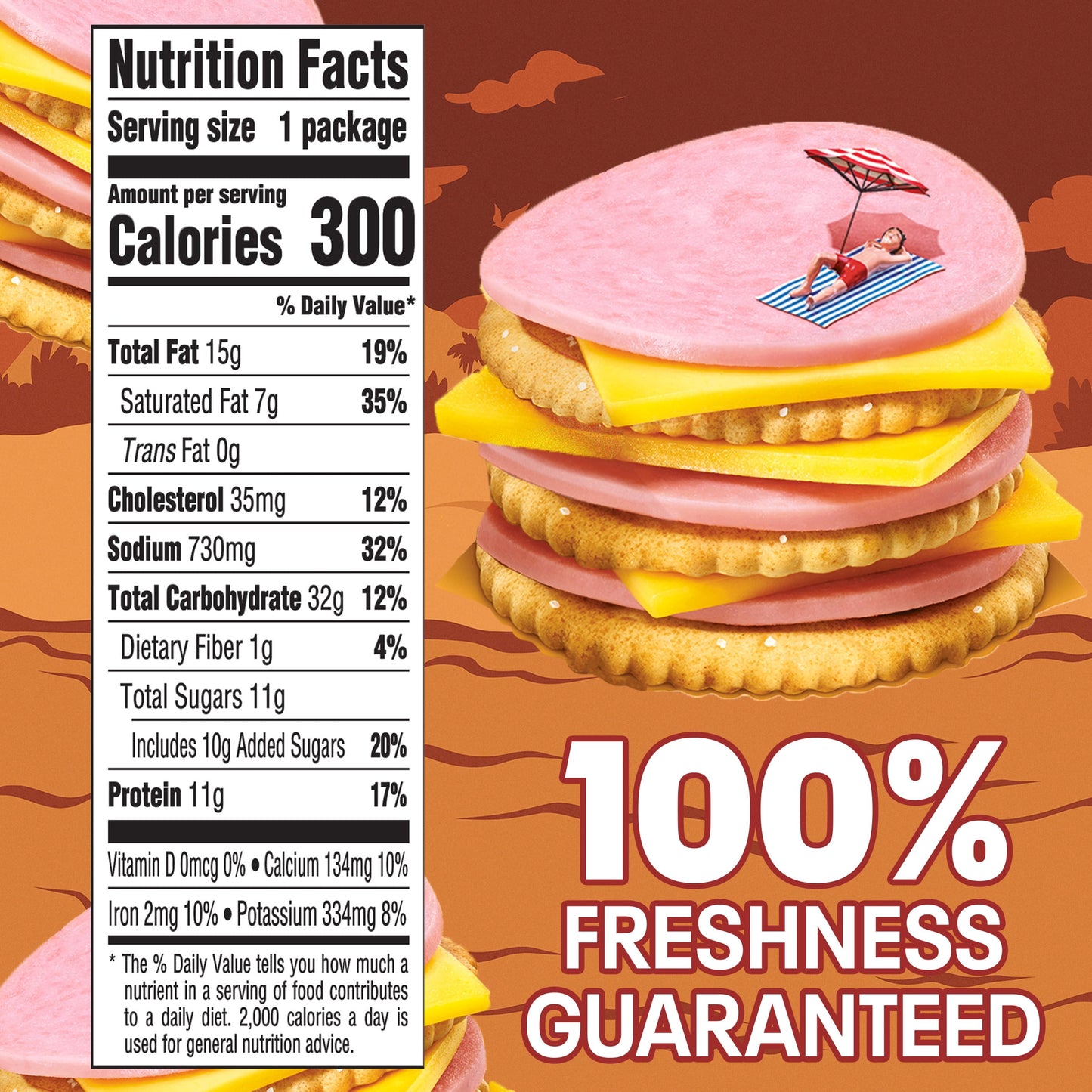 Lunchables Ham & American Cheese Cracker Stackers Kids Lunch Snack, 3.2 oz Tray
