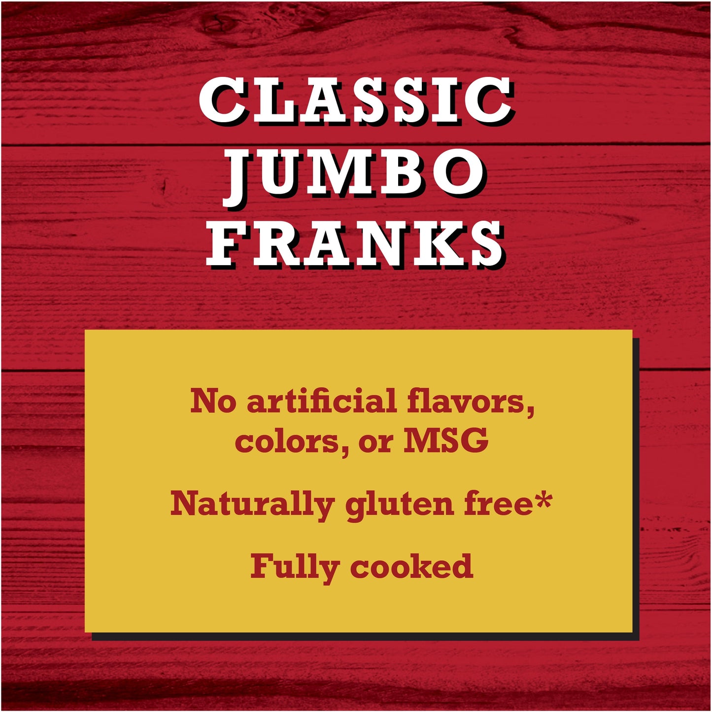 Bar-S Classic Jumbo Franks Hot Dogs, 8 Franks per Package, 1 lb Pack