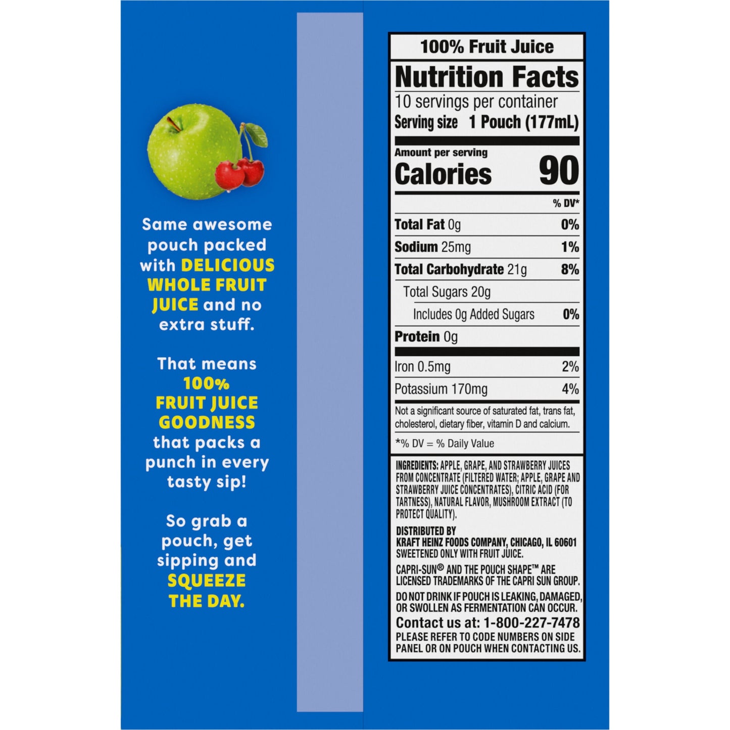 Capri Sun 100% Juice Berry Juice Box Pouches, 10 ct Box, 6 fl oz Pouches