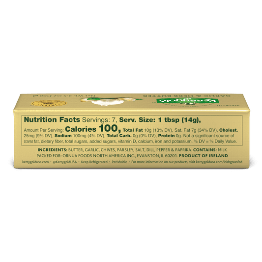 Kerrygold Grass-Fed Pure Irish Garlic & Herb Butter Stick, 3.5 oz.