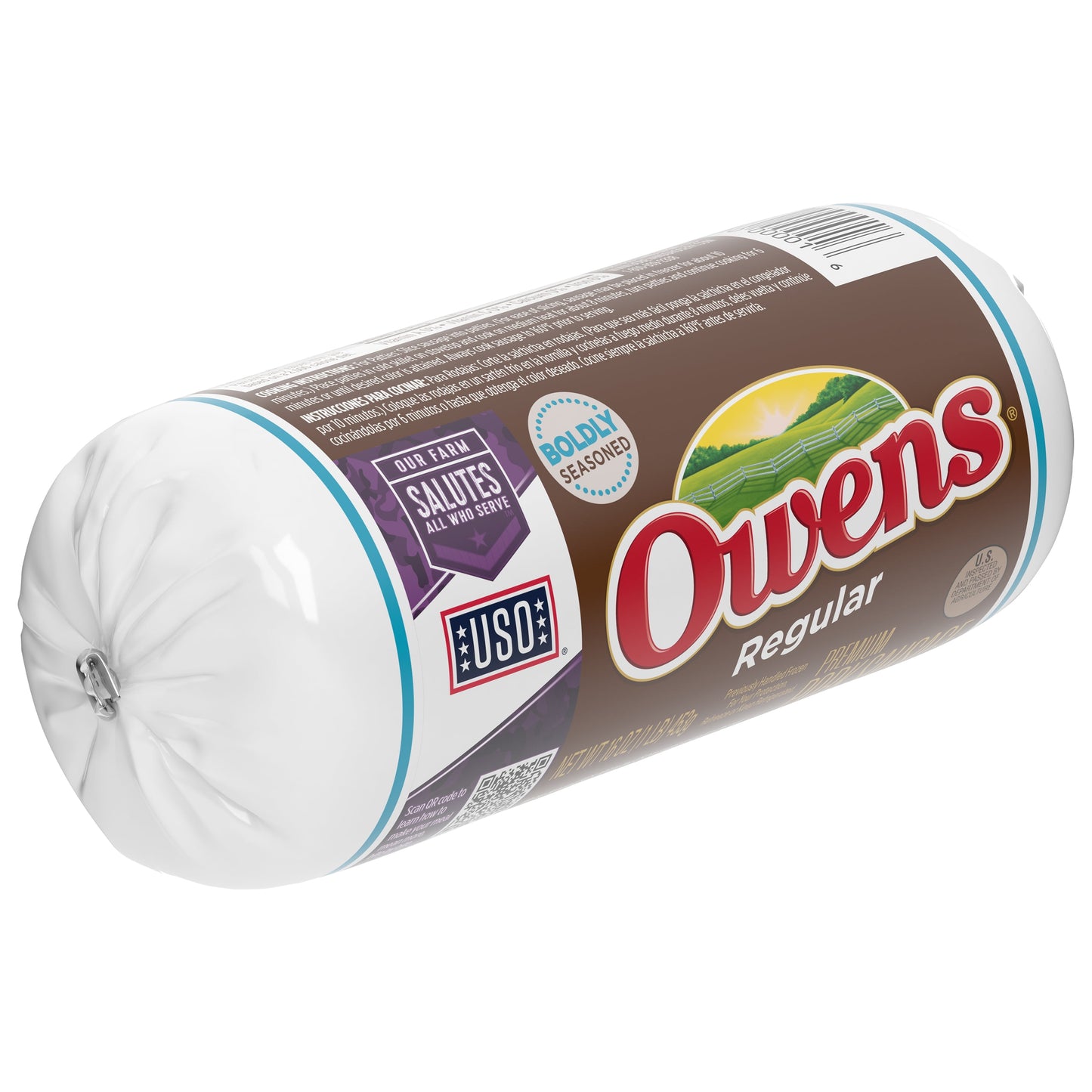 Owens Regular Premium Pork Breakfast Sausage Roll, 16 oz (Fresh Sausage)