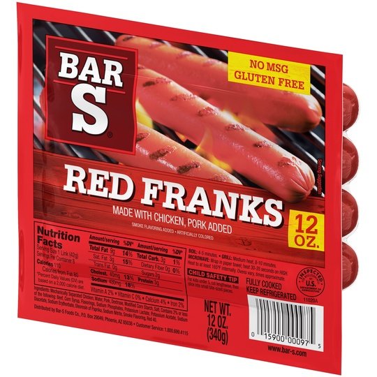 Bar S Red Chicken Franks, 12 oz