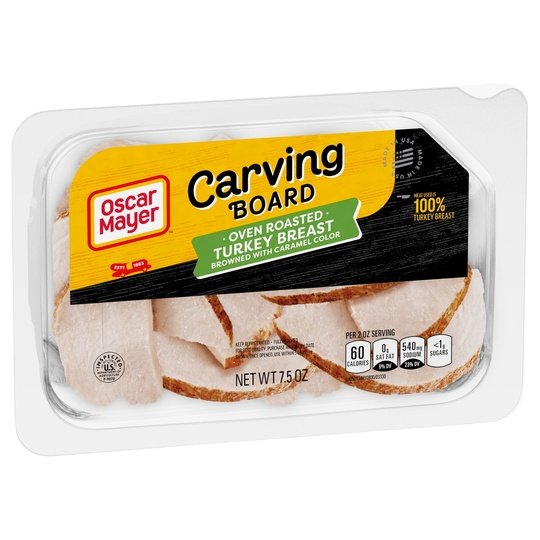 Oscar Mayer Carving Board Oven Roasted Sliced Turkey Breast Deli Lunch Meat, 7.5 Oz Package
