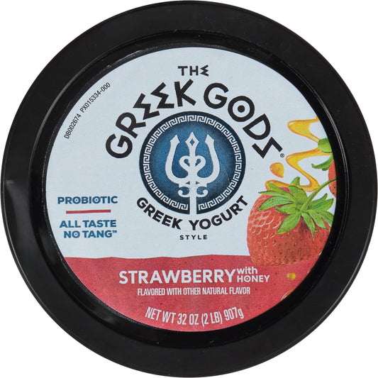 The Greek Gods Probiotic Strawberry with Honey Greek Yogurt, 32 oz