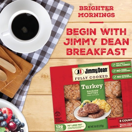 Jimmy Dean Fully Cooked Turkey Sausage Patties, 8 Count