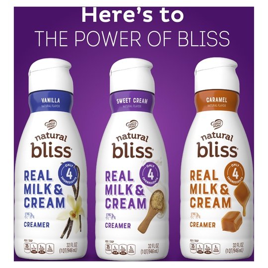 Coffee mate Natural Bliss Real Milk & Cream Sweet Cream Flavored Coffee Creamer, 32 fl oz