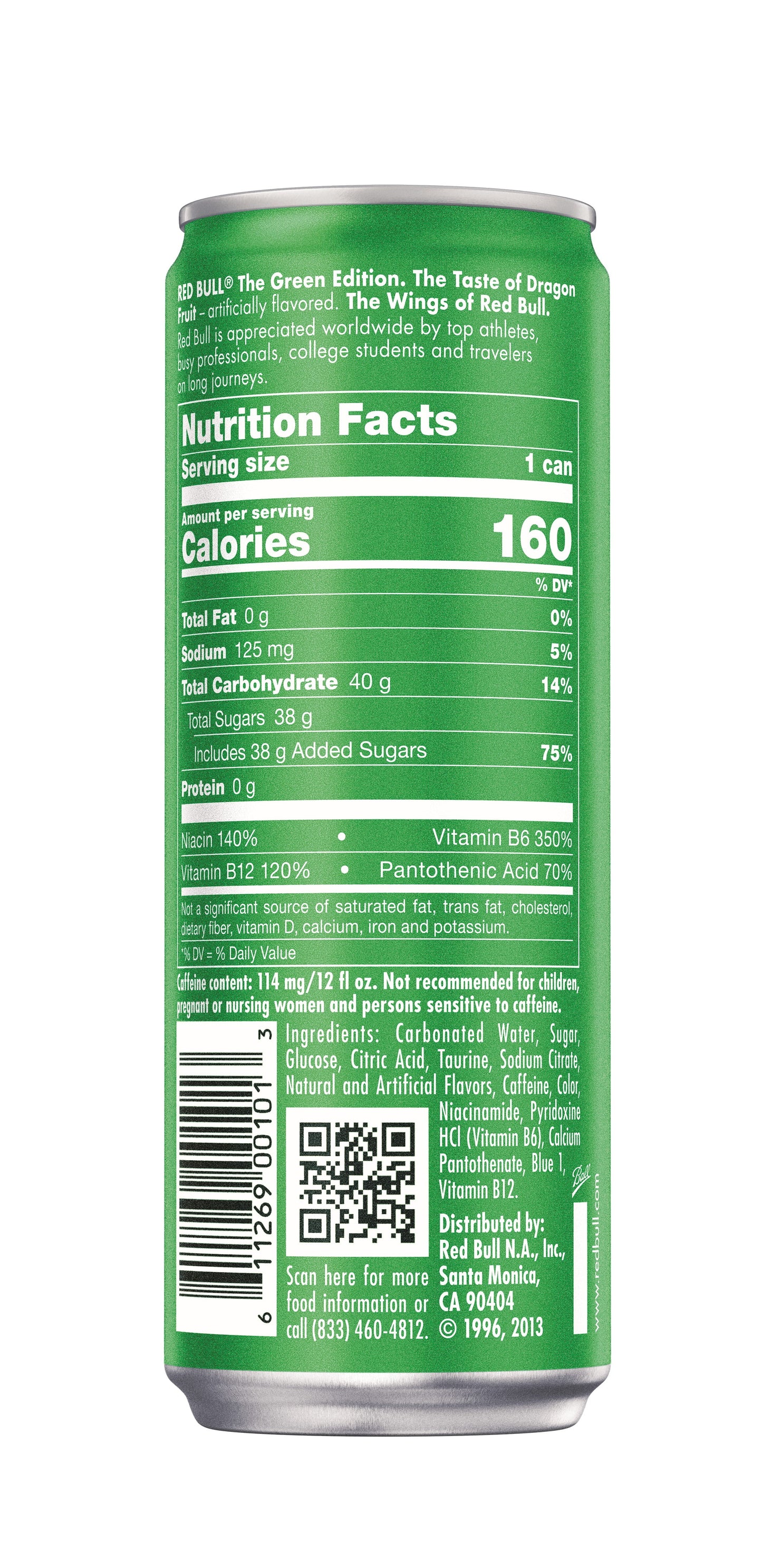 Red Bull Green Edition Dragon Fruit Energy Drink, 12 fl oz, Pack of 4 Cans