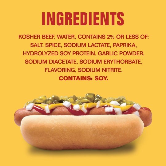 Hebrew National 100% Kosher Beef Franks, 10.3 oz, 6 Ct Pack