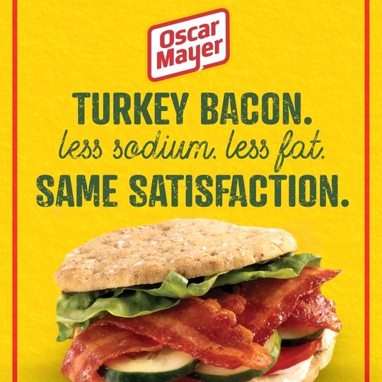 Oscar Mayer Gluten Free Turkey Bacon with 58% Less Fat & 57% Less Sodium, 12 oz Pack, 21-23 Slices