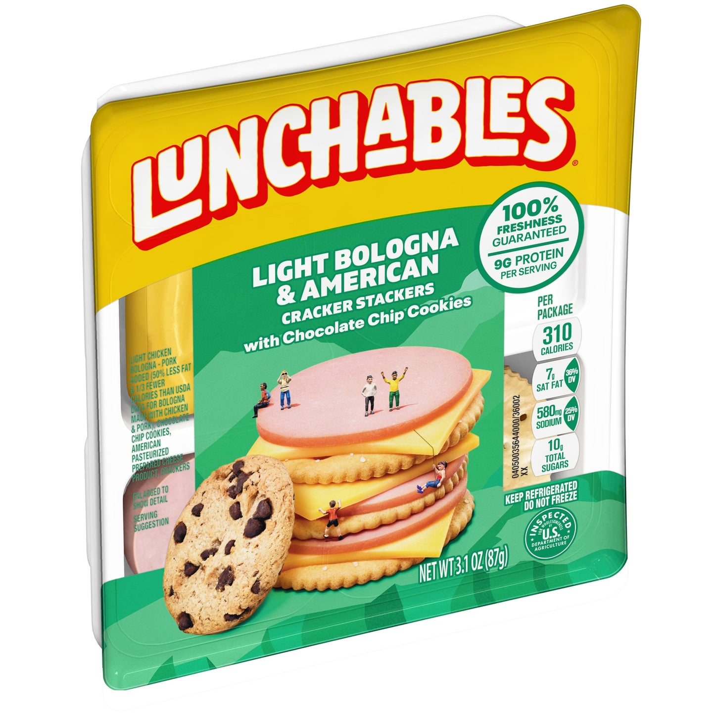 Lunchables Light Bologna & American Cheese Cracker Stackers Kids Lunch Snack, 3.1 oz Tray