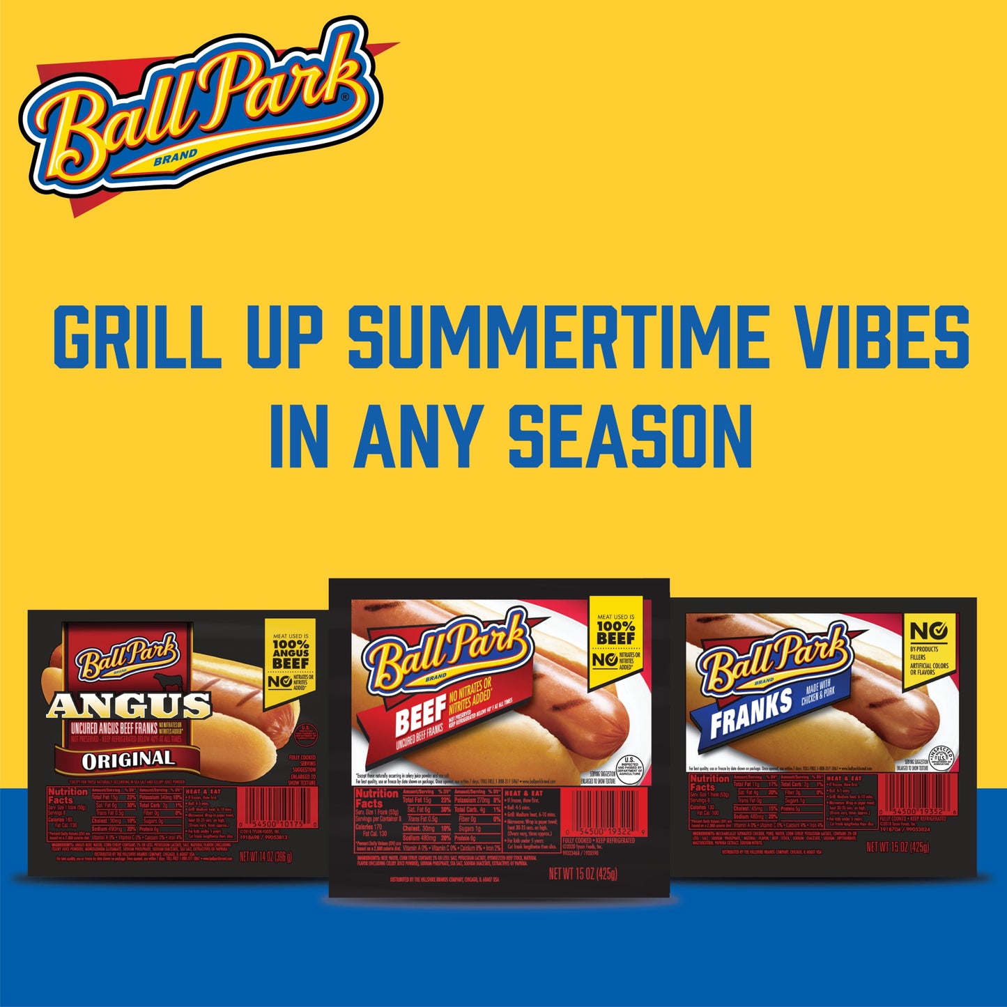 Ball Park Classic Bun Size Hot Dogs, 15 oz, 8 Count
