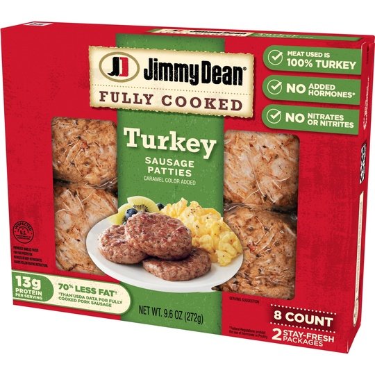 Jimmy Dean Fully Cooked Turkey Sausage Patties, 8 Count