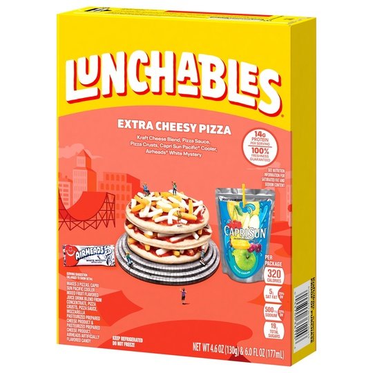 Lunchables Extra Cheese Pizza Kids Lunch Meal Kit, 10.6 oz Box