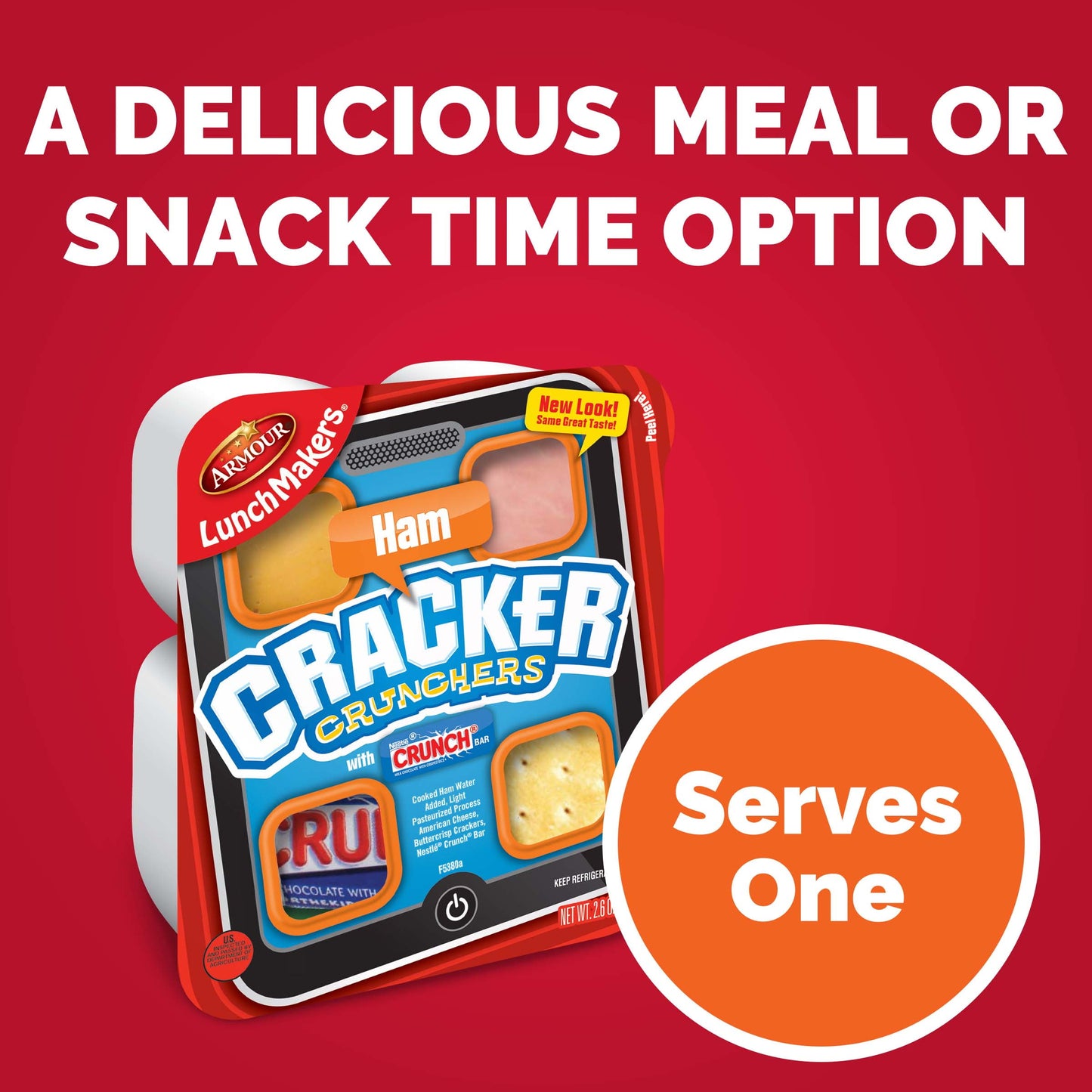 Armour LunchMakers Ham and Cheese Portable Meal Kit with Crunch Bar, 2.4 oz