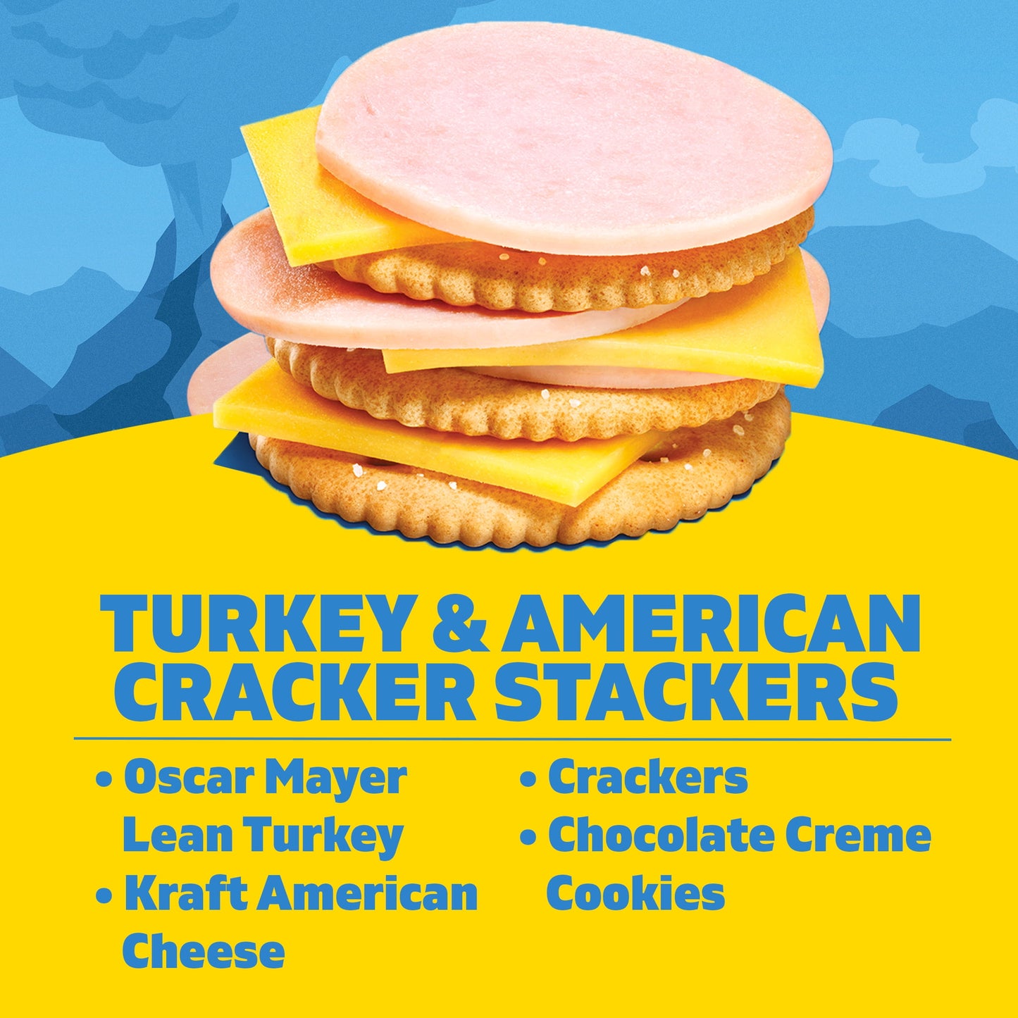 Lunchables Turkey & American Cheese Cracker Stackers Kids Lunch Snack, 3.2 oz Tray