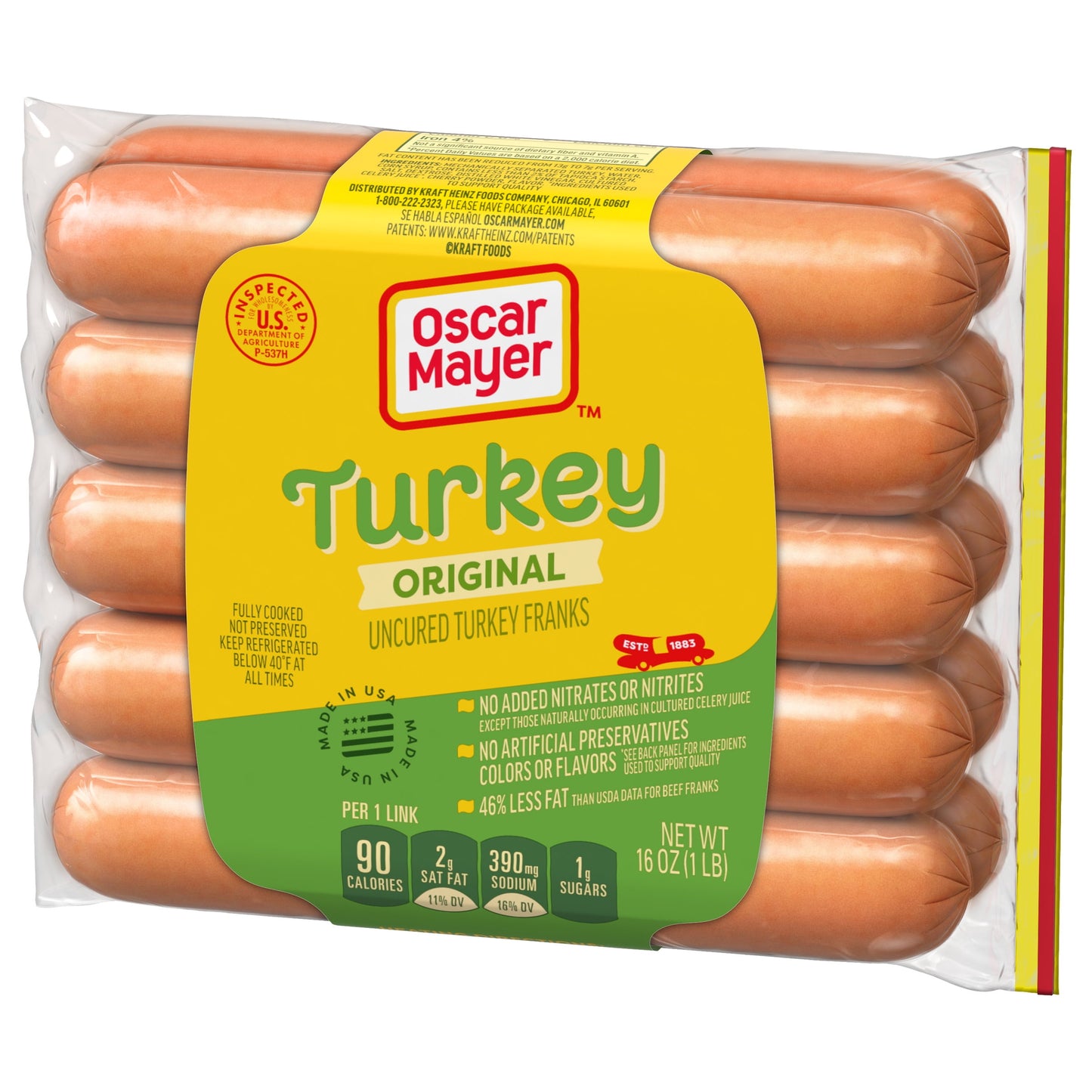 Oscar Mayer Turkey Uncured Franks Hot Dogs, 10 ct. Pack