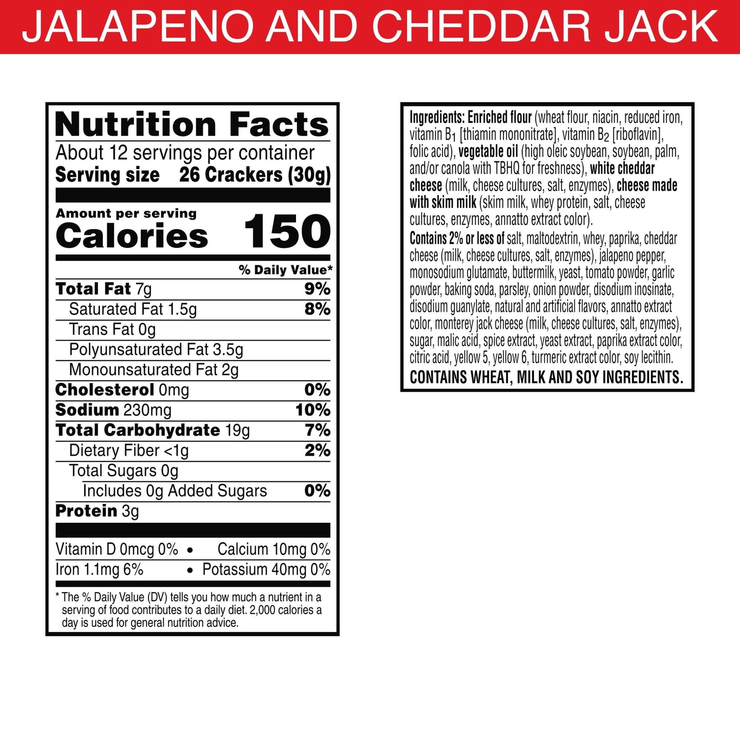 Cheez-It DUOZ Jalapeno Cheddar Jack Crackers, 12.4 oz