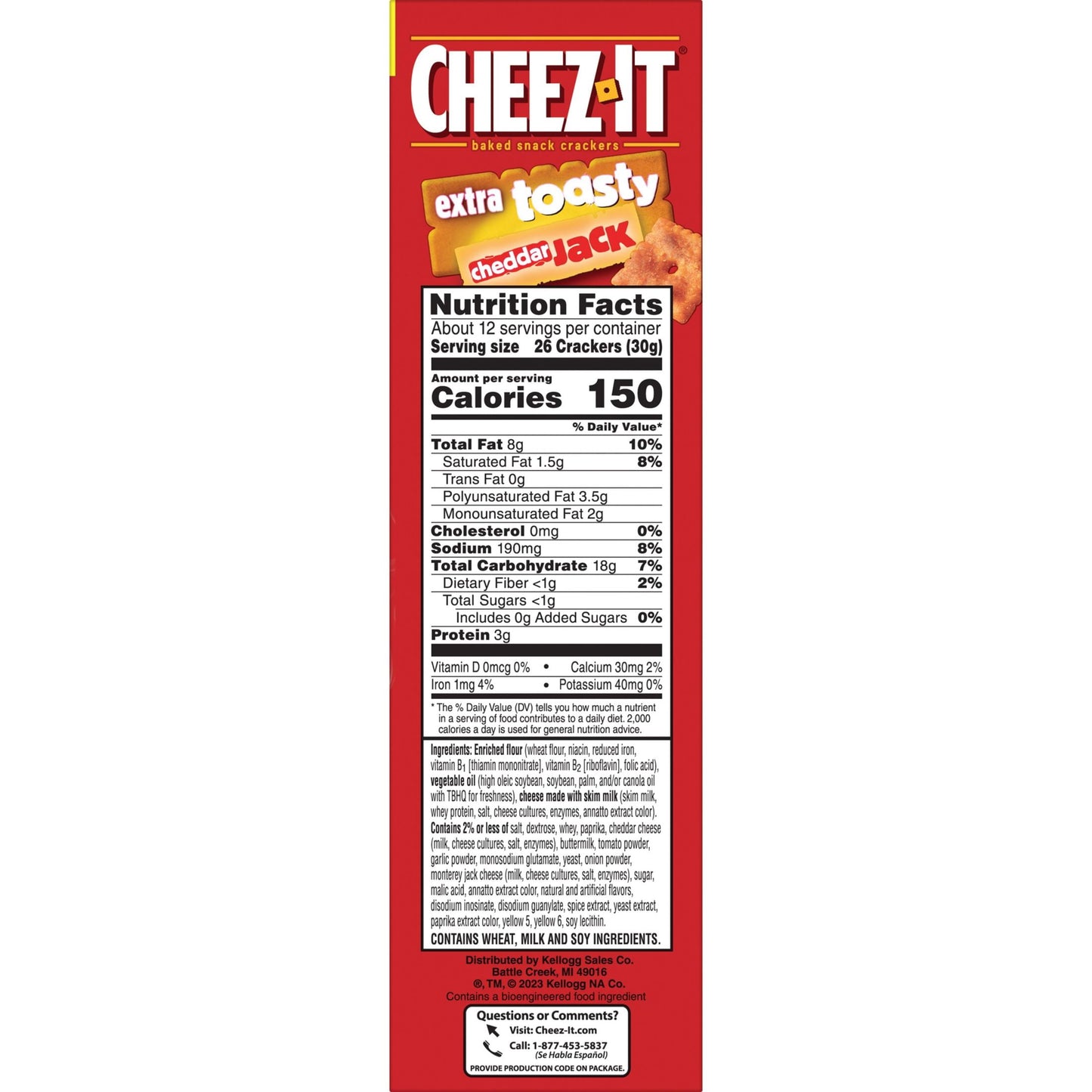 Cheez-It Extra Toasty Cheddar Jack Cheese Crackers, 12.4 oz