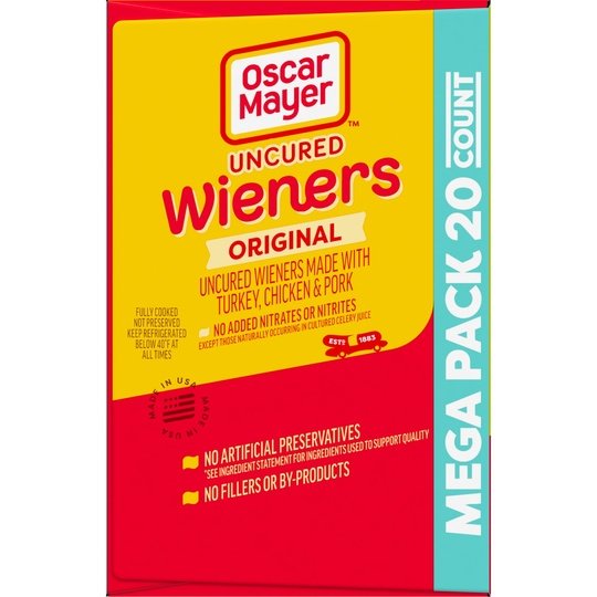 Oscar Mayer Wieners Uncured Original Hot Dogs Mega Pack, 20 Ct Box