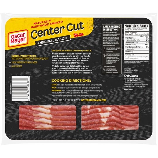 Oscar Mayer Center Cut Original Bacon Mega Pack, 17 oz Pack