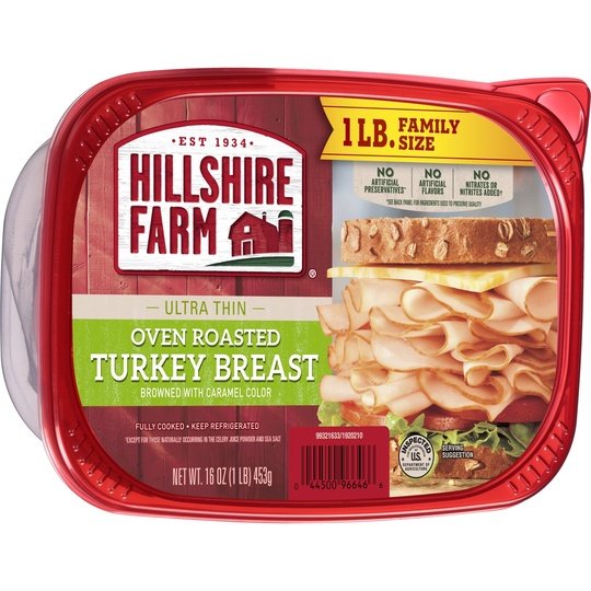 Hillshire Farm Sliced Oven Roasted Turkey Breast Deli Lunch Meat, Family Size, 1 lb