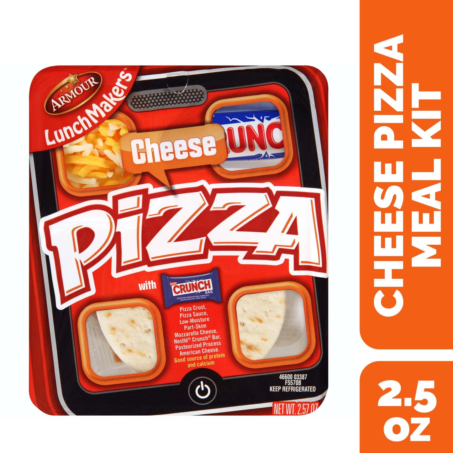 Armour LunchMakers Cheese Pizza Kit with Crunch Bar, 2.5 oz, 1 Count