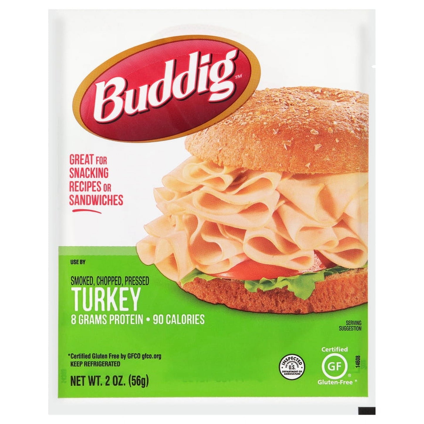 Carl Buddig Gluten Free Smoked Turkey Breast  Plastic Pouch, 2 oz