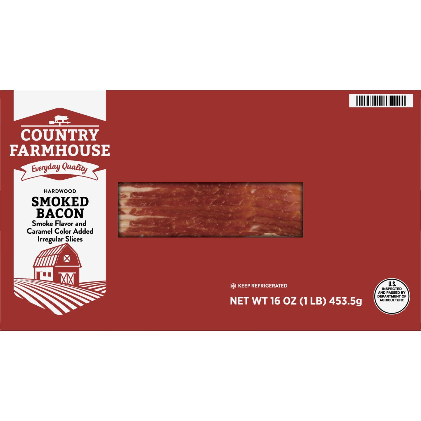 Country Farmhouse Hardwood Smoked Irregular Slices Bacon, 16 oz