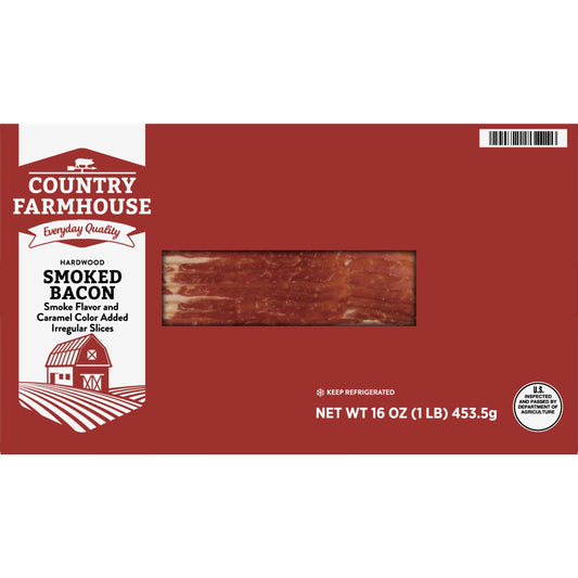 Country Farmhouse Hardwood Smoked Irregular Slices Bacon, 16 oz