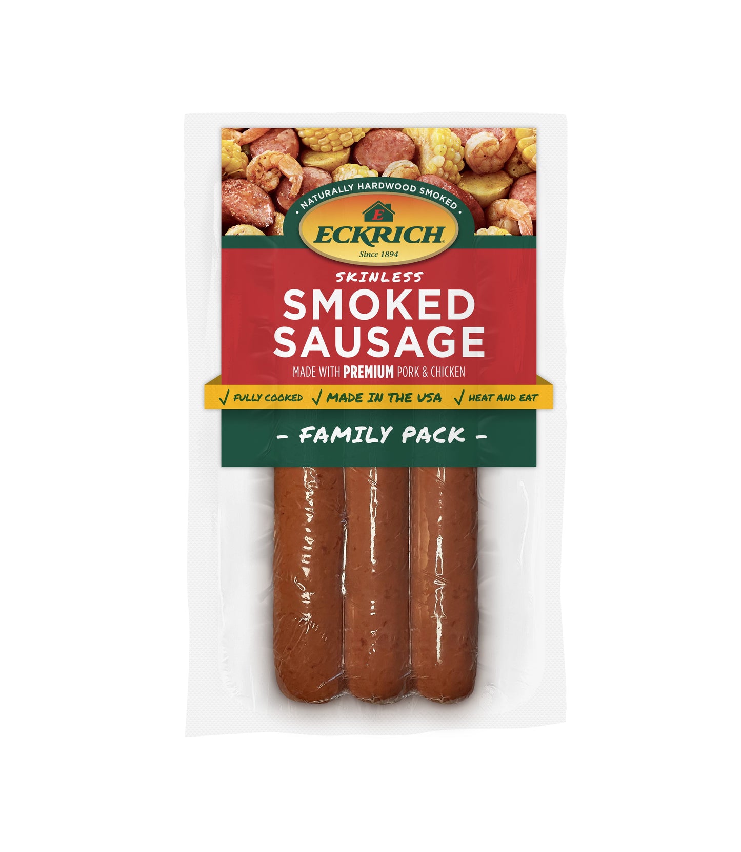 Eckrich Skinless Smoked Sausage Family Pack, 42 oz