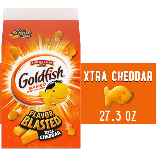 Goldfish Flavor Blasted Xtra Cheddar Cheese Crackers, 27.3 oz Carton