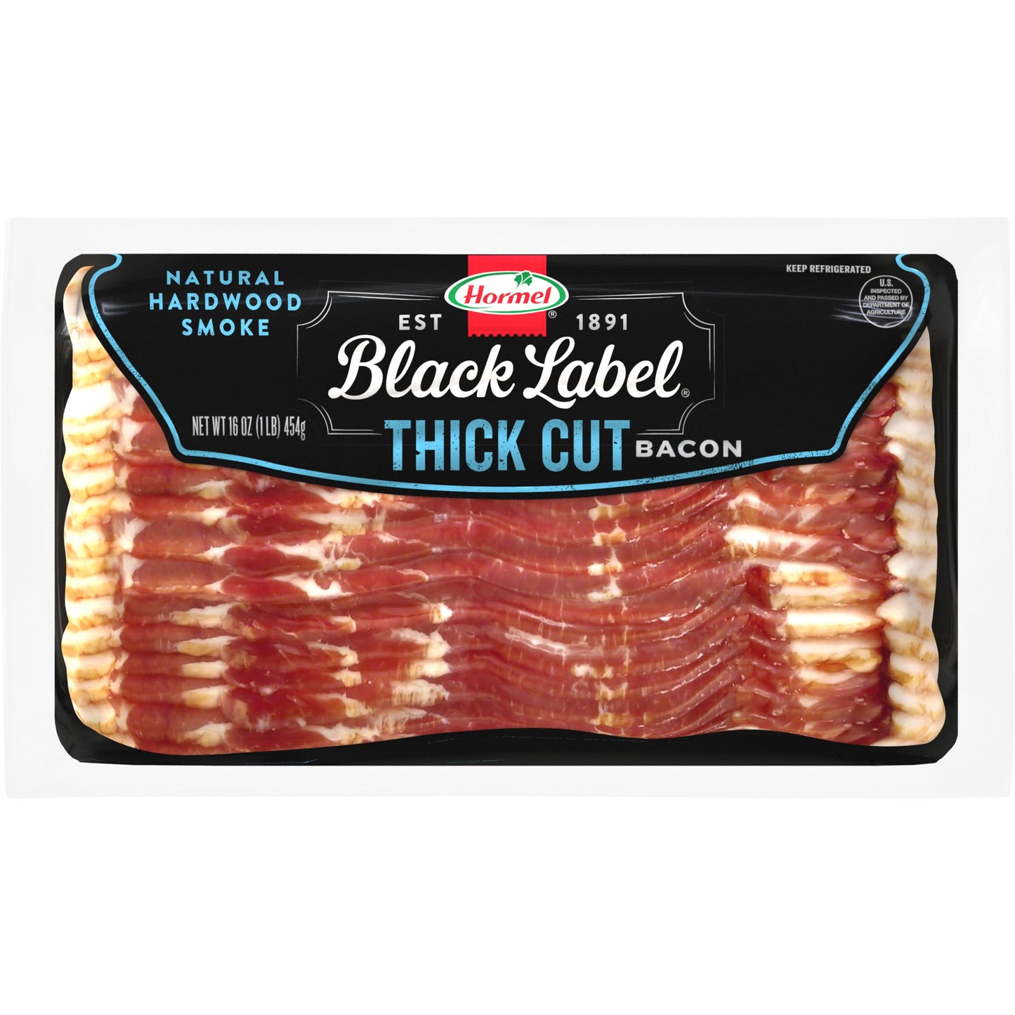 HORMEL BLACK LABEL Pork Bacon, Thick Cut, 16 oz Plastic Package