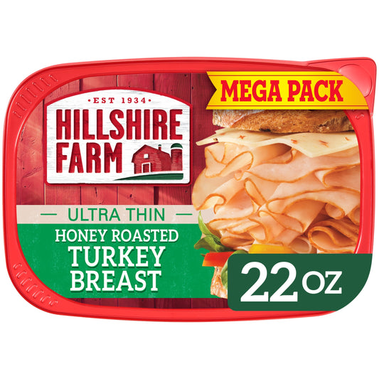 Hillshire Farm Sliced Honey Roasted Turkey Breast Deli Lunch Meat, 22 oz