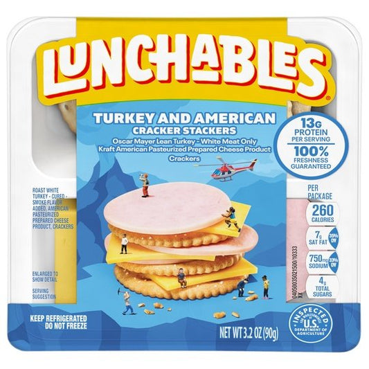 LUNCHABLES CONVENIENCE MEALS Turkey and American Cracker Stackers