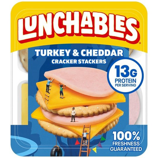Lunchables Turkey & Cheddar Cheese with Crackers Kids Lunch Snack, 3.2 oz Tray