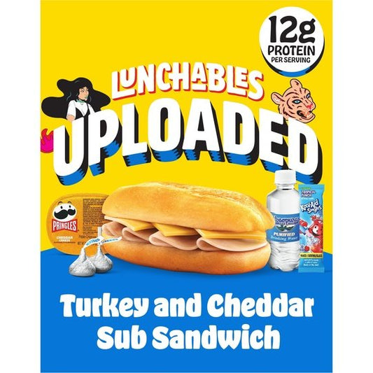 Lunchables Uploaded Turkey & Cheddar Cheese Sub Sandwich Kids Lunch Meal Kit, 15 oz Box